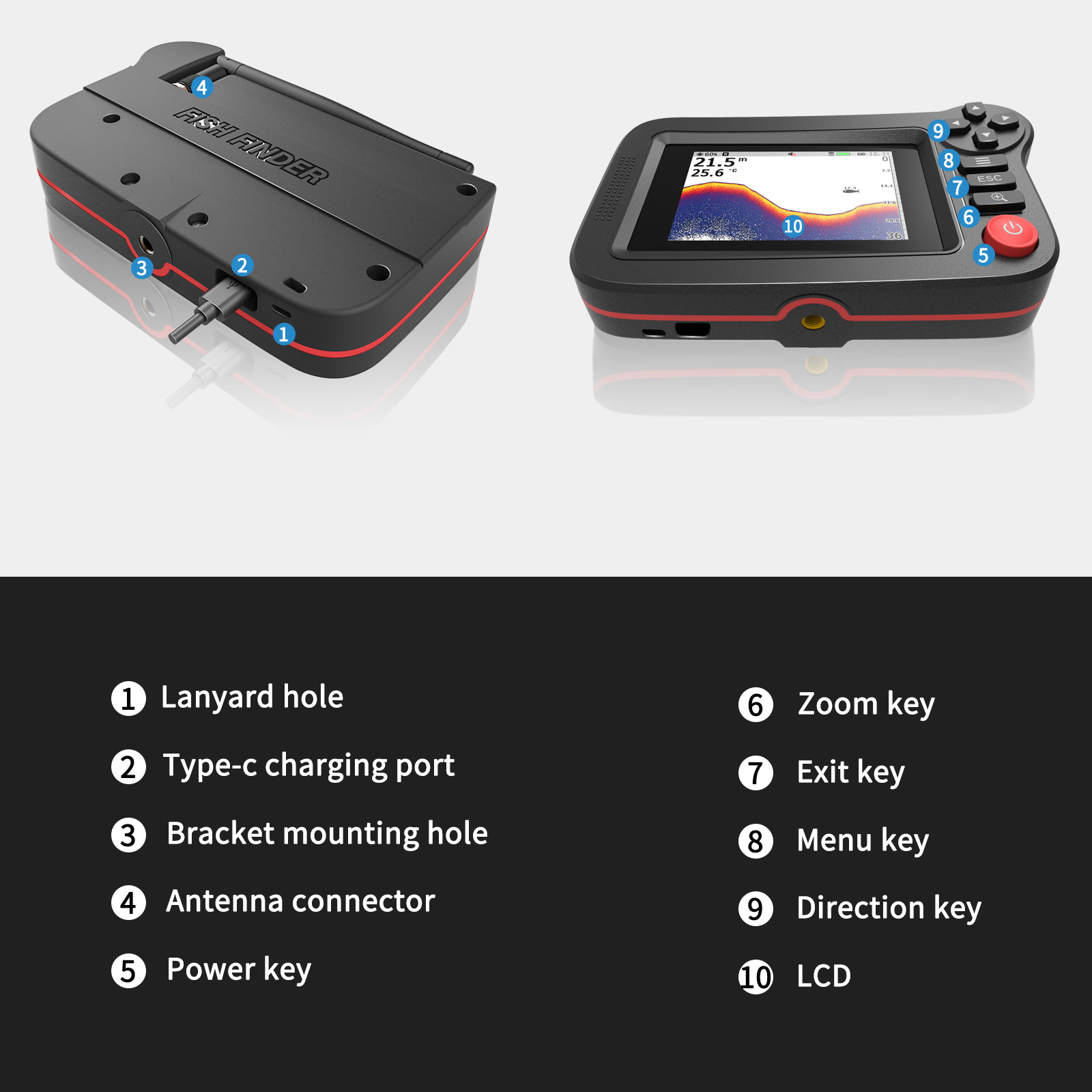 เครื่องหาปลาอัจฉริยะ - เครื่อง - Fish Finder Transducer บทวิจารณ์และราคา